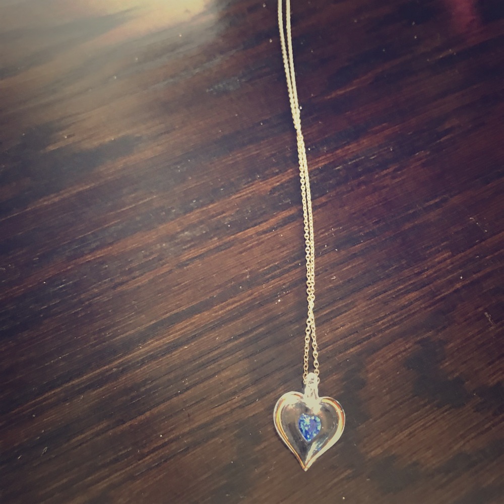 September stone heart necklace